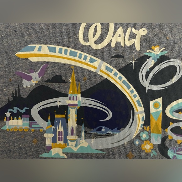 Sz M Walt Disney World 50th Anniversary Blue Ringer Shirt - Picture 6 of 13